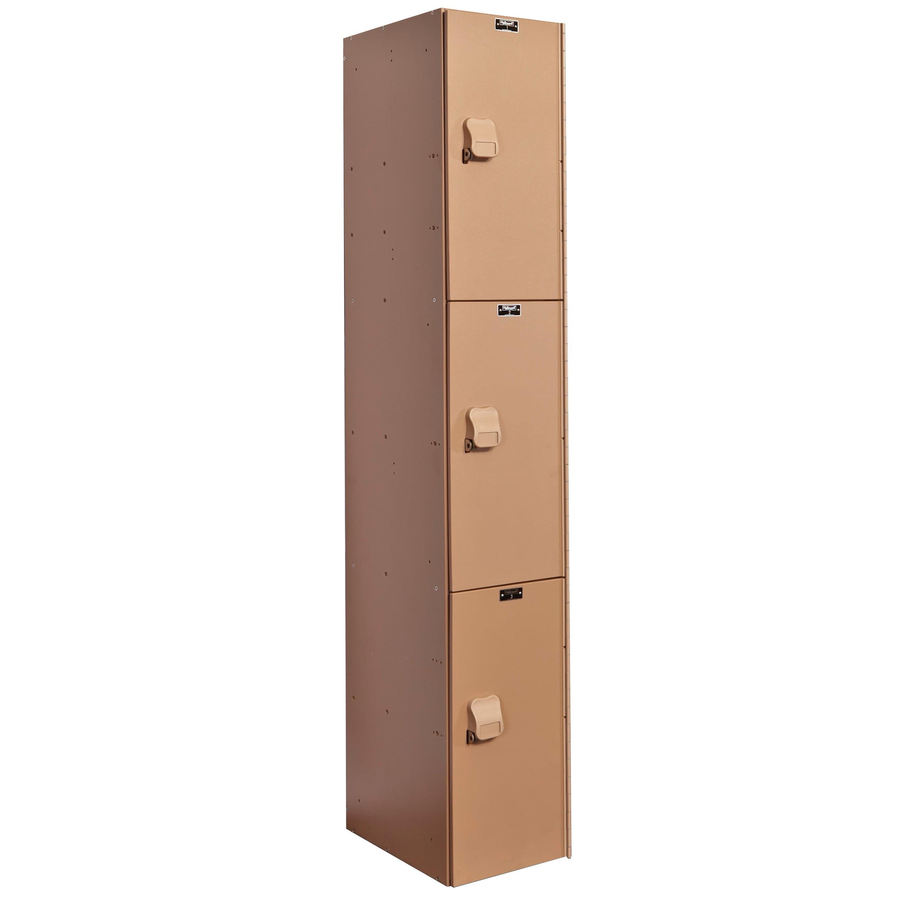 Hallowell AquaMax HDPE Solid Plastic Locker — 3 Tier, 1 Wide HPL1282-3A-TE YourLockerStore